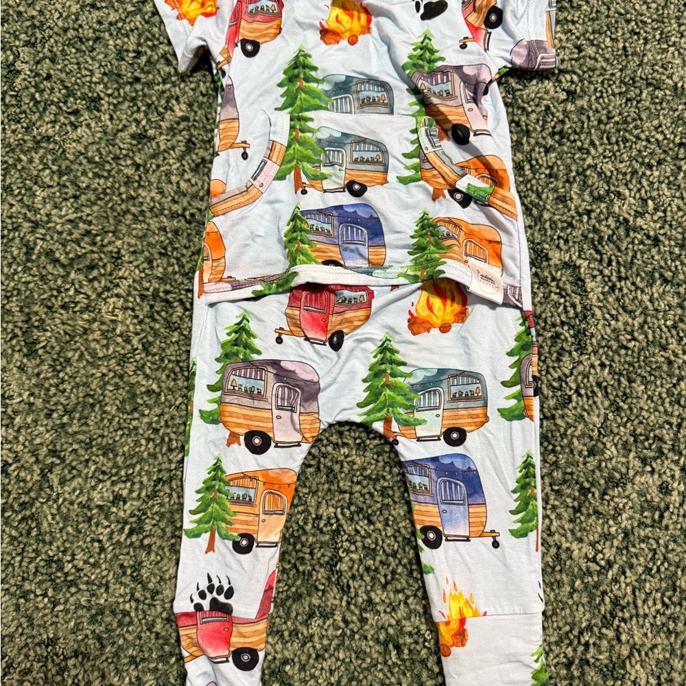 Colorful Camper Print Kids Footie